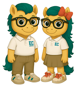 Elliott and Chloe are ready for school to start in their Stallion uniforms